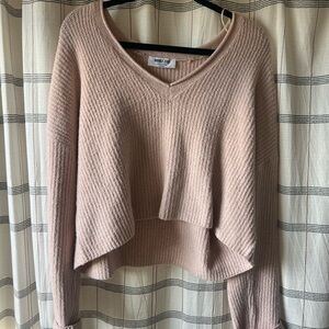 Double Zero Pink V-Neck Knit Sweater